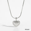 Wholesale Women's Stainless Steel Heart Shape Light Luxury Style Real Gold Plated Love Pendant Necklace