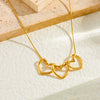 Wholesale Women's Stainless Steel Heart Shape Love Link Pendant Necklace With Goldplated Electroplating