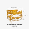 Wholesale Women's Stainless Steel Heart Shape Love Ring With Electroplating Design