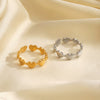 Wholesale Women's Stainless Steel Heart Shape Open Adjustable 18K Gold Plated Ring