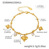 Wholesale Women's 316L Stainless Steel Heart Shape Pendant Bracelet With Electroplated 18K Gold Color Preservation And Zircon
