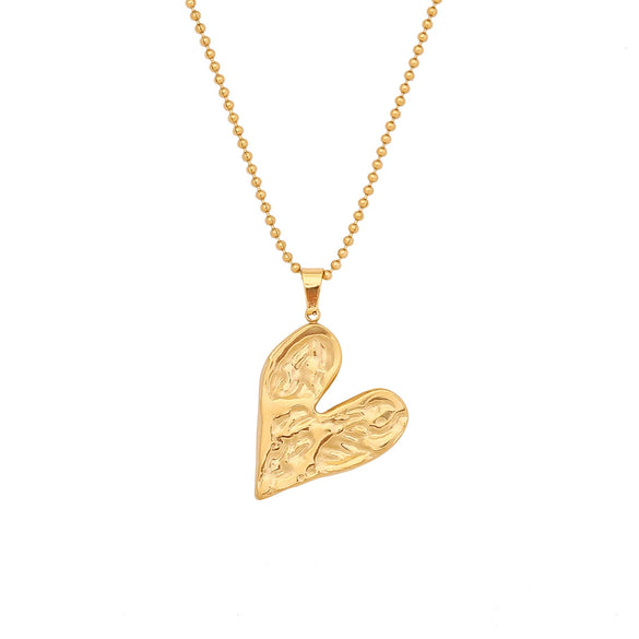 Wholesale Women's Stainless Steel Heart Shape Pendant Clavicle Chain Necklace