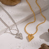Wholesale Women's Stainless Steel Heart Shape Pendant Necklace With Pvd Furnace Vacuum Real Gold Plating