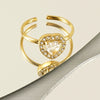 Wholesale Women's Stainless Steel Heart Shaped Diamond Ring