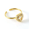 Wholesale Women's Stainless Steel Heart Shaped Diamond Ring