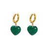 Wholesale Women's Stainless Steel Heart Shaped Earrings With Natural Stone Pvdp Furnace Real Gold Treatment