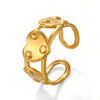 Wholesale Women's Stainless Steel Heart Shaped Hip Hop Hydraulic Electroplated Love Ring