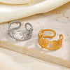 Wholesale Women's Stainless Steel Heart Shaped Hip Hop Hydraulic Electroplated Love Ring