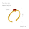Wholesale Women's 316L Stainless Steel Heart Shaped Inlaid Zircon Love Ring With Electroplating