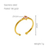 Wholesale Women's 316L Stainless Steel Heart Shaped Inlaid Zircon Love Ring With Electroplating