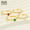 Wholesale Women's 316L Stainless Steel Heart Shaped Inlaid Zircon Love Ring With Electroplating