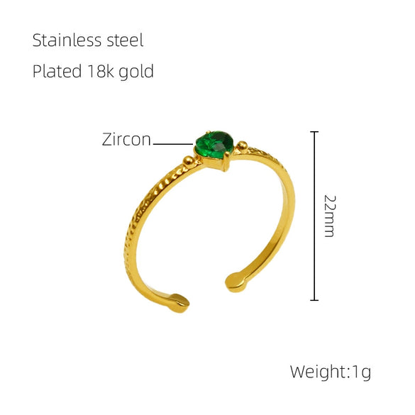 Wholesale Women's 316L Stainless Steel Heart Shaped Inlaid Zircon Love Ring With Electroplating