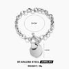 Wholesale Women's Stainless Steel Heart Shaped Love Diamond Bracelet With Electroplating Hip Hop Simple Style