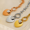 Wholesale Women's Stainless Steel Heart Shaped Love Diamond Bracelet With Electroplating Hip Hop Simple Style