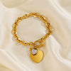 Wholesale Women's Stainless Steel Heart Shaped Love Diamond Bracelet With Electroplating Hip Hop Simple Style