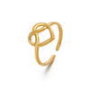 Wholesale Women's Stainless Steel Heart Shaped Love Ring With Geometric Pattern And Real Gold Plating