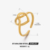 Wholesale Women's Stainless Steel Heart Shaped Love Ring With Geometric Pattern And Real Gold Plating