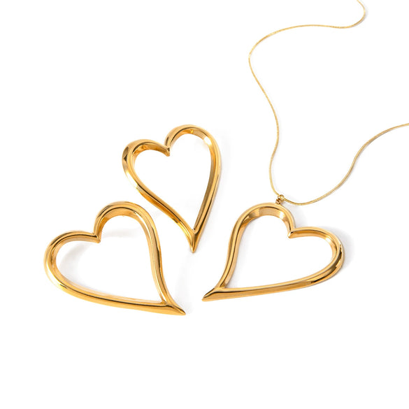 Wholesale Women's Stainless Steel Heart Twist Love Line Electroplated Earrings