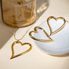 Wholesale Women's Stainless Steel Heart Twist Love Line Electroplated Earrings