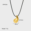 Wholesale Women's Stainless Steel Heartshaped Drop Pendant Necklace With Black Rope Chain 18K Gold Plated