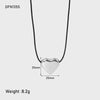 Wholesale Women's Stainless Steel Heartshaped Drop Pendant Necklace With Black Rope Chain 18K Gold Plated