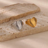 Wholesale Women's Stainless Steel Heartshaped Exaggerated Ring With Electroplating