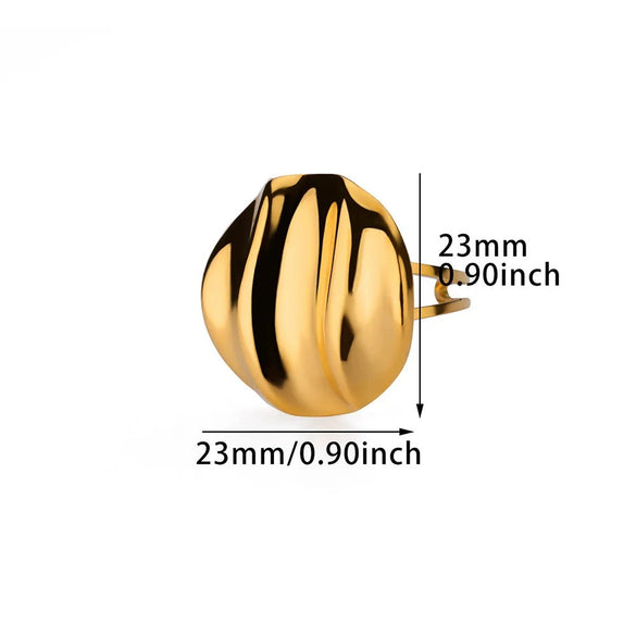 Wholesale Women's Stainless Steel Heartshaped Exaggerated Ring With Electroplating
