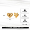 Wholesale Women's Stainless Steel Heartshaped Geometric Irregular Earrings With Vacuum Real Gold Plating