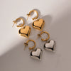 Wholesale Women's Stainless Steel Heartshaped Geometric Light Luxury Earrings With Electroplating