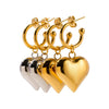 Wholesale Women's Stainless Steel Heartshaped Geometric Light Luxury Earrings With Electroplating