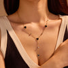 Wholesale Women's Stainless Steel Heartshaped Geometric Tassel Love Clavicle Chain Necklace With Electroplating