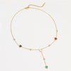 Wholesale Women's Stainless Steel Heartshaped Geometric Tassel Love Clavicle Chain Necklace With Electroplating