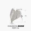 Wholesale Women's Stainless Steel Heartshaped Hammer Pattern 18K Goldplated Ring