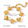 Wholesale Women's Stainless Steel Heartshaped Handmade Bracelet With Pvd Vacuum Plating And Zircon Inlay