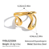 Wholesale Women's Stainless Steel Heartshaped Hollow Open Bracelet Electroplated 18K Gold Jewelry Accessories
