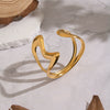 Wholesale Women's Stainless Steel Heartshaped Hollow Open Bracelet Electroplated 18K Gold Jewelry Accessories