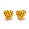 Wholesale Women's Stainless Steel Heartshaped 18K Gold Plated Hip Hop Style Love Earrings