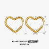 Wholesale Women's Stainless Steel Heartshaped 18K Goldplated Earrings