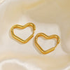 Wholesale Women's Stainless Steel Heartshaped 18K Goldplated Earrings