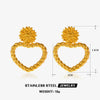 Wholesale Women's Stainless Steel Heartshaped 18K Goldplated Love Earrings With Electroplating Treatment