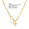 Wholesale Women's Stainless Steel Heartshaped 18K Goldplated Pendant Necklace With Irregular Chain Light Luxury Style