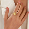 Wholesale Women's Stainless Steel Heartshaped Love Ring 18K Goldplated