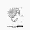 Wholesale Women's Stainless Steel Heartshaped Love Ring 18K Goldplated