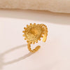 Wholesale Women's Stainless Steel Heartshaped Love Ring 18K Goldplated