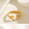 Wholesale Women's Stainless Steel Heartshaped Ring With Electroplating In Ins Style