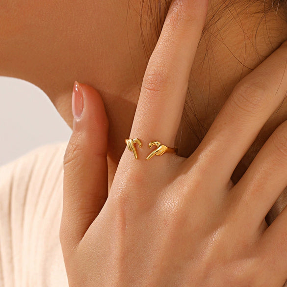 Wholesale Women's Stainless Steel Heartshaped Ring With Electroplating In Ins Style