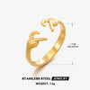 Wholesale Women's Stainless Steel Heartshaped Ring With Electroplating In Ins Style