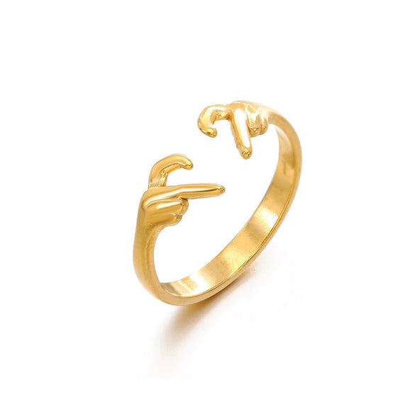 Wholesale Women's Stainless Steel Heartshaped Ring With Electroplating In Ins Style
