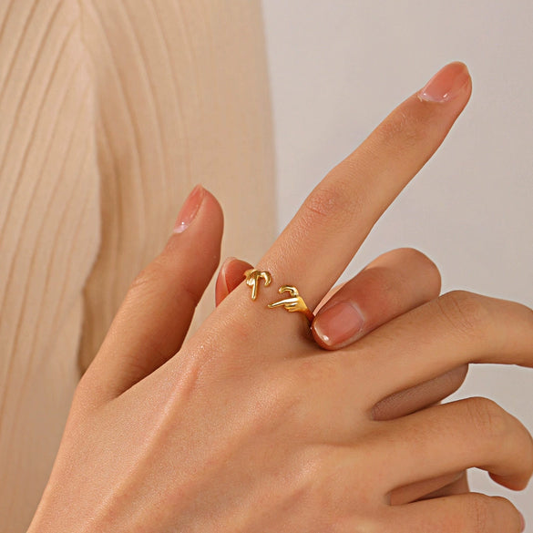 Wholesale Women's Stainless Steel Heartshaped Ring With Electroplating In Ins Style