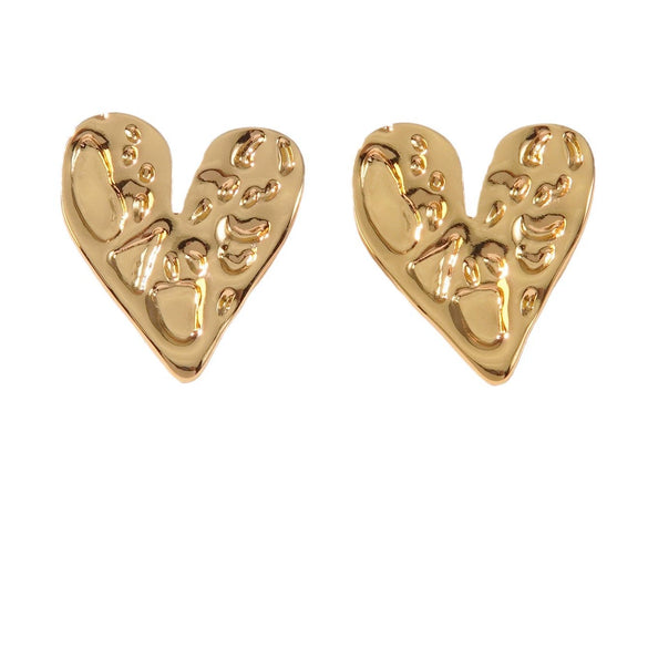 Wholesale Women's Stainless Steel Heartshaped Stamping Earrings